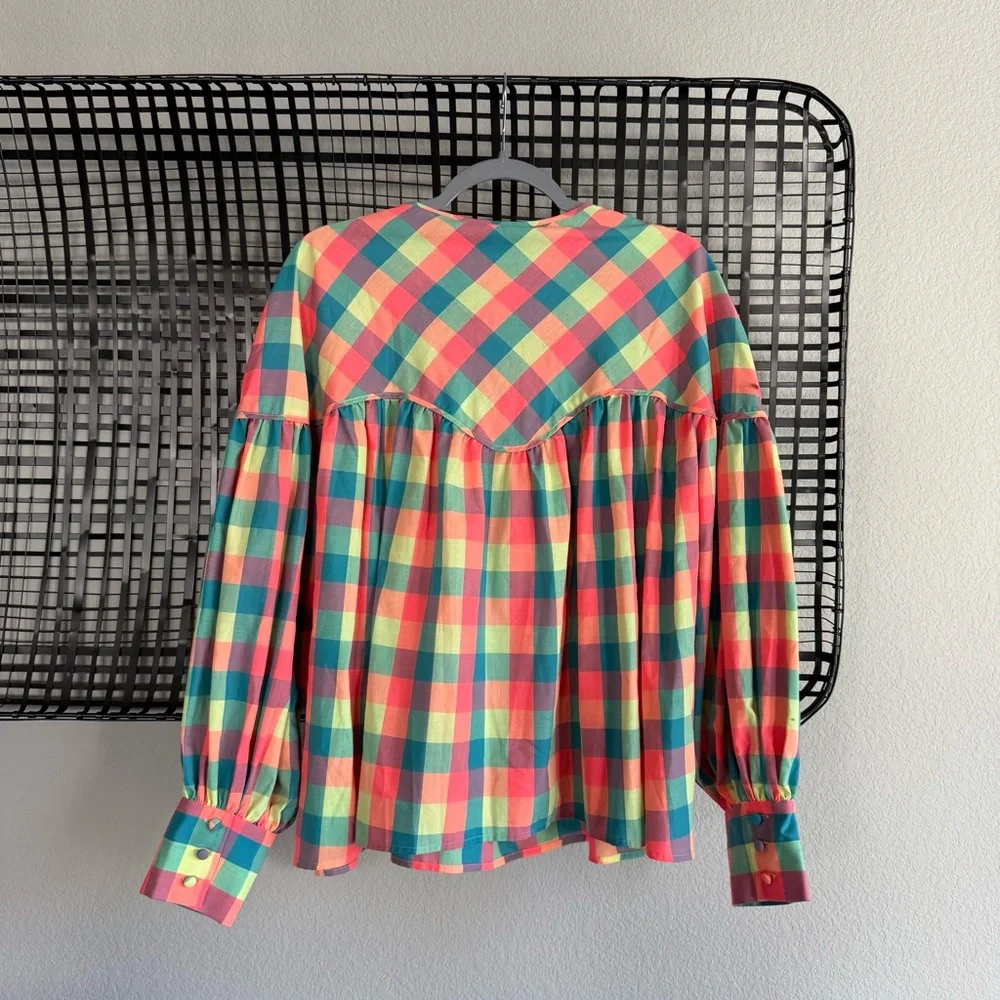 Hunter bell Naya Gingham Long Sleeve Top - Picture 8 of 8